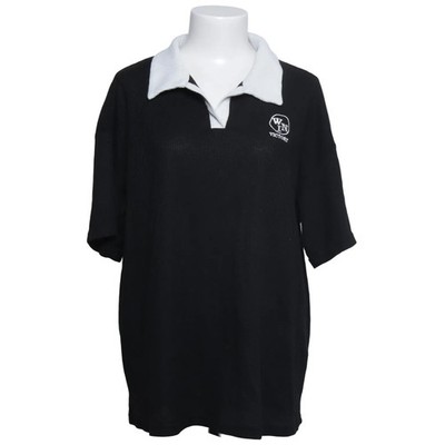 Dazy, Poloshirt, Größe: XL, Schwarz/Weiß, Elasthan/Polyester, Print, Damen #Bgo