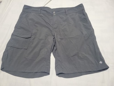 Columbia Womens Sz 16 Omni Shield Shorts Gray 50 UPF Active Fit 9'' Length 