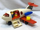 Vintage Fisher Price Little People FUN JET AIRPLANE 1970 183 + People 1 Suitcase