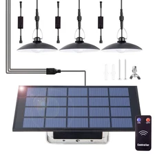 Solar shed Lights Indoor Outdoor with 3 Heads & Remote Control. Solar Powered...