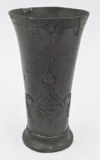 J.R J.L REINEMANN LICHTINGER GERMAN ART NOUVEAU PEWTER SMALL VASE c1905