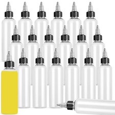 20 Pack Clear Dispensing Bottles,4oz Squeeze Bottles with Twist Top Caps