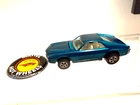 Vintage 1969 Hot Wheels Redline Custom AMX Aqua Blue USA Base W/ Metal Button