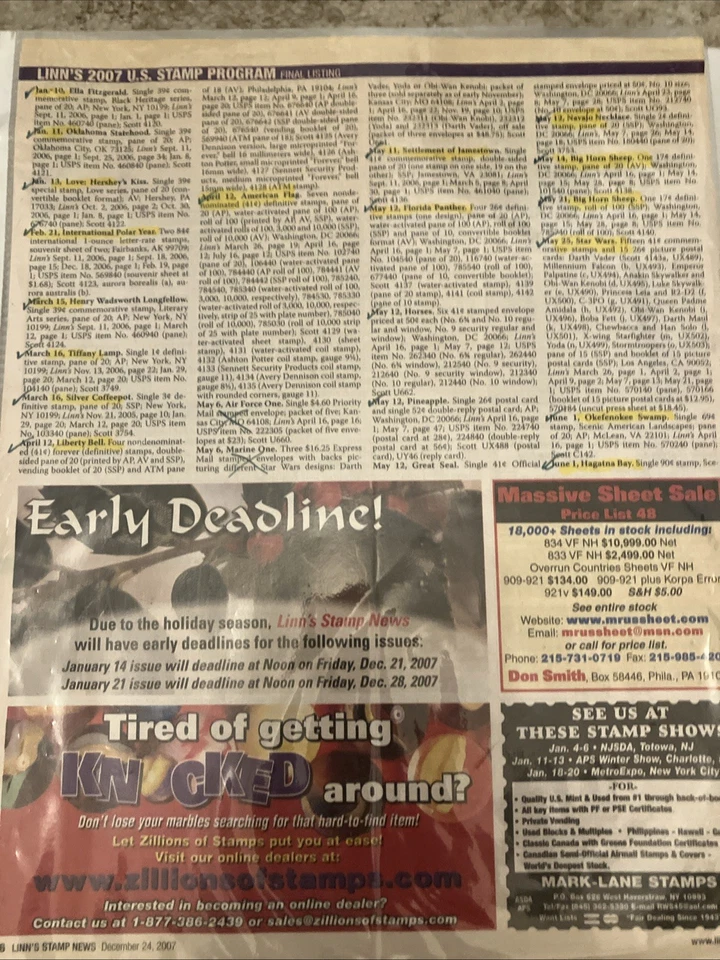 2007 FirstDay US Stamps All Forty Seven “American Commemorative Cancellations" - Image 3 of 4