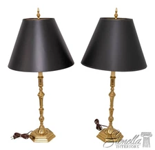 LF70914: Pair Of VIRGINIA METALCRAFTERS CW Brass Candlestick Lamps