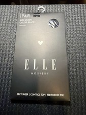 Black Elle Pantyhose Hosiery Size Queen 160/190 Lbs New