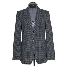 Club Monaco Windowpane Plaid Wool Blend Blazer Size 2