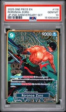 2025 One Piece Roronoa Zoro OP06-118 Japanese 2nd Anniversary PSA 10