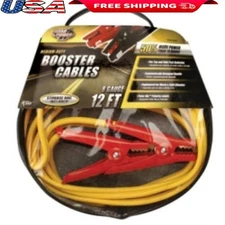 Medium Duty Jumper Cables 12ft 8 Gauge Trucks SUVs Vans Commercial Vehicles New