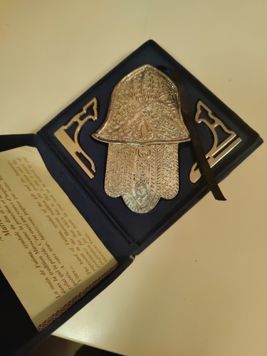 Silver Plated Hand of Fatima Hamsa Hand of God Amulet Jewish/Islamic Cultures