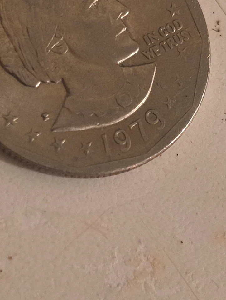 Moneda de $1 Susan B. Anthony 1979-P SBA borde ancho rara Foto 3 de 4