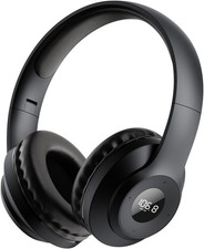 X5 Rechargeable  Portable FM Radio Headphones with Best Reception,LED Black