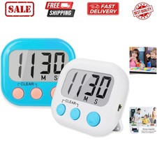 Dual Pack Classroom Timers - Blue  White Magnetic Digital Countdown Clocks