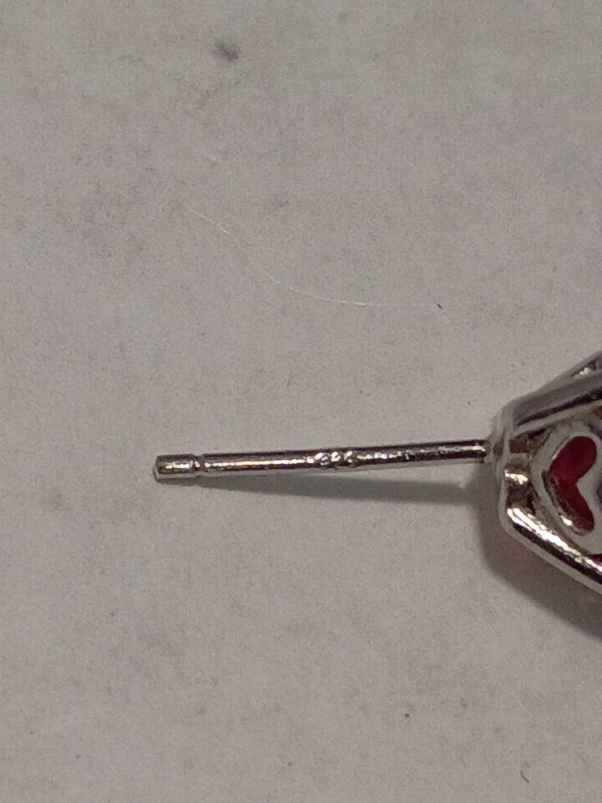 925 Sterling Silver Lab Created Ruby Heart Earrin… - image 4