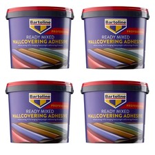 4x Bartoline Professional Ready Mixed Wallcovering Adhesive For Luxury Vinyl 5kg