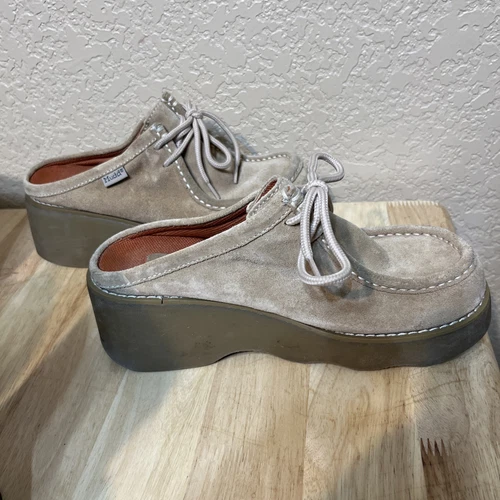 Mudd Women's Y2K 90s Chunky Platform Leather Mules Clogs Size 7.5 W - Picture 3 of 6