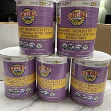 LOT OF 5 Earth's Best Organic Sensitivity Infant Formula w/ Iron 0-12mo 32oz ea