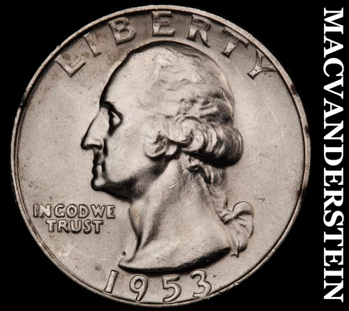 1953-D Washington Quarter- Lustrous Choice Gem Brilliant Uncirculated #i6249