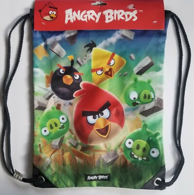 ANGRY BIRDS Cinch Draw Strings Backpack - Rovio - 17.5''×12.75''
