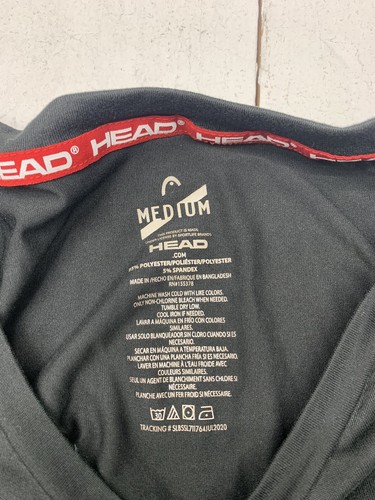 Head Hombre Negro Mangas Largas Atlético Talla Corta Mediana - Imagen 3 de 5