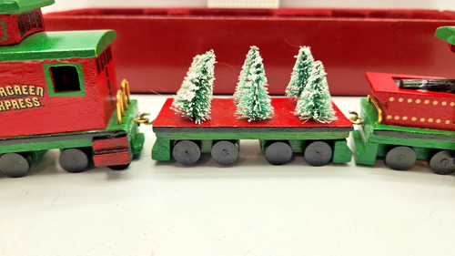 Vintage 1986 Roman Inc Evergreen Express Holz Weihnachtszug - Bild 4 von 14