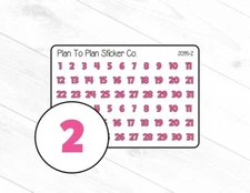 2095-2~~Dark Pink Date Covers Planner Stickers.