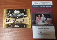 Rod Carew Leaf Lumber Twins/Angels 1/1 GAME USED Bat NAMEPLATE JSA Auto Signed