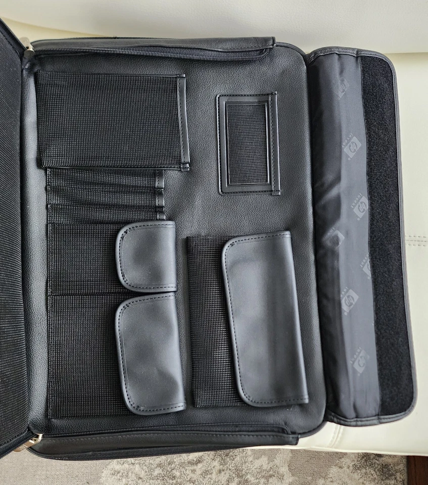 HP Invent Laptop Leather Bag, Black Leather Laptop Sleeve - Image 4 of 4