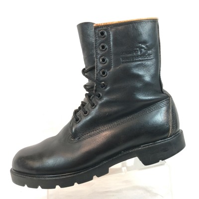 black leather military boots mens