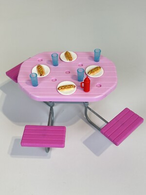 Barbie Picnic Table Accessories Outdoor Furniture Adjustable