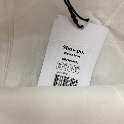 NEW Showpo Skort Skirt Womens 14 White High Waist Zip Mini Cotton 6121 - Picture 9 of 11
