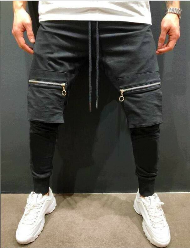 Men’s Slim Fit Casual Zipper Pocket Hip Hop Jogger Sweatpants Trousers