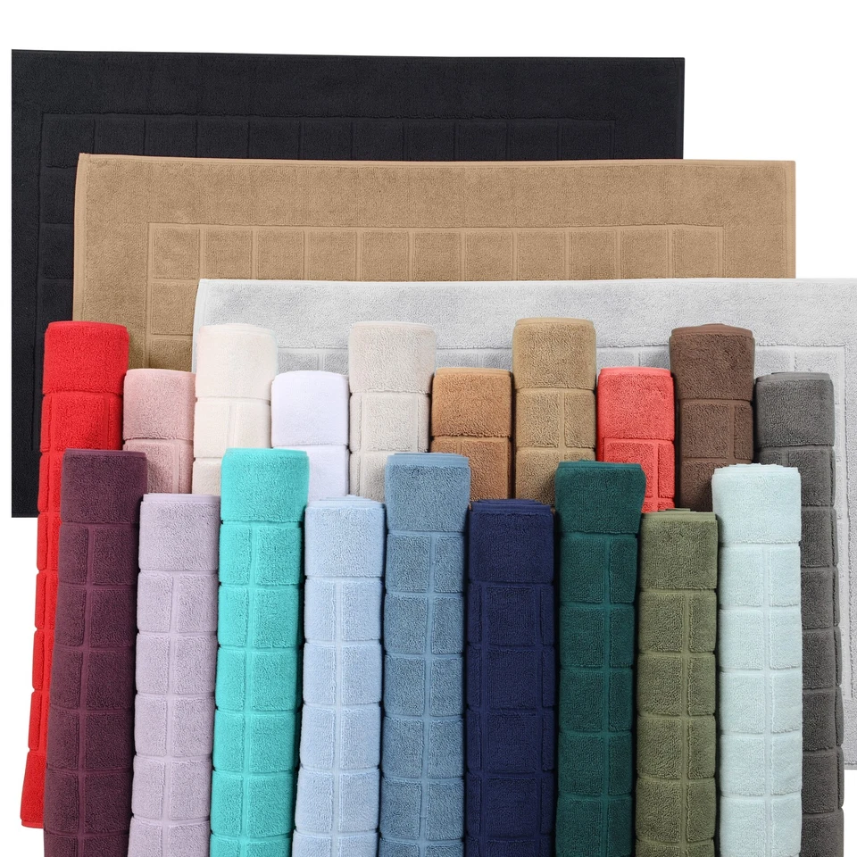 Набор из 2 ультратонких впитывающих геометрических хлопковых ковриков Nora 1100 GSM - Изображение 3 из 4