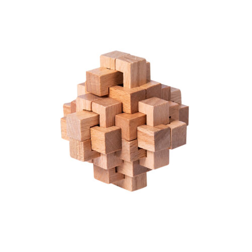 IQ Brain Teaser Cube Jigsaw Ming Lock Wooden Puzzle Educational Game Toy NEW - Afbeelding 1 van 46