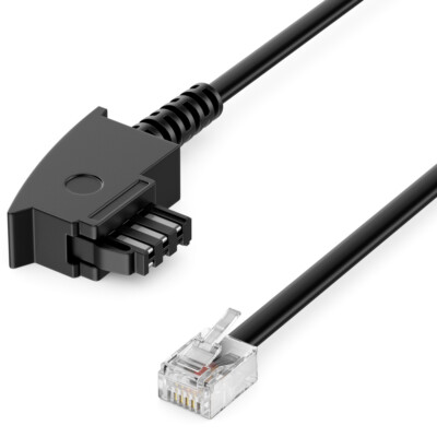 deleyCON 40m Telefonkabel TAE-F Stecker zu RJ11 Telefon Import Euro Belegung