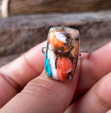 Oyster Turquoise Handmade Designer ring 925 Sterling Silver All Size Ring