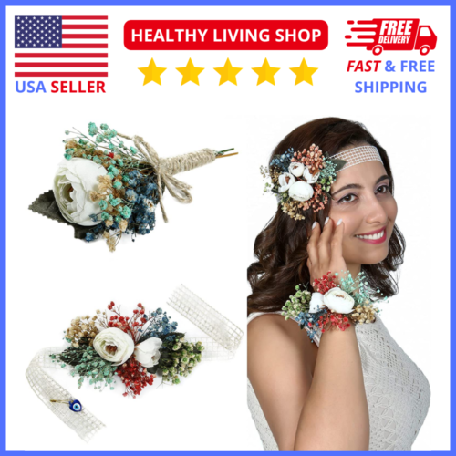6x Bridal Corsage & Boutonniere Set – Elegant Wedding Party Flowers