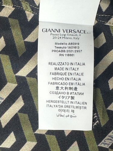 Versace La Greca Monogram & Medusa Smiley Button Down Silk Shirt Size 40 - Picture 5 of 6