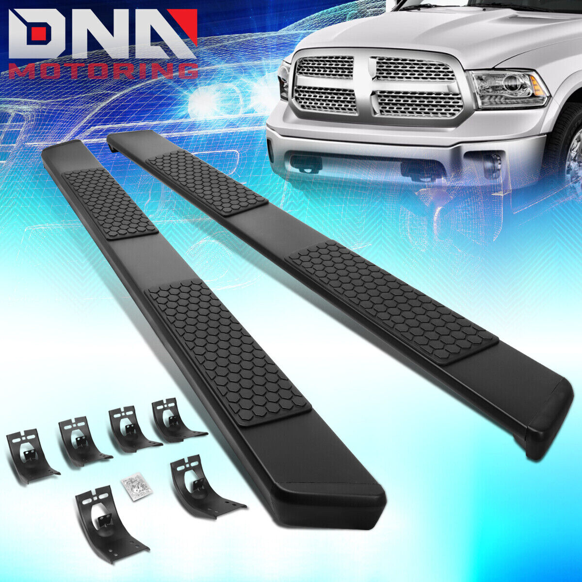 For 2009-2022 Dodge Ram Quad Cab 5.5" Side Step Nerf Bar Running Board Black
