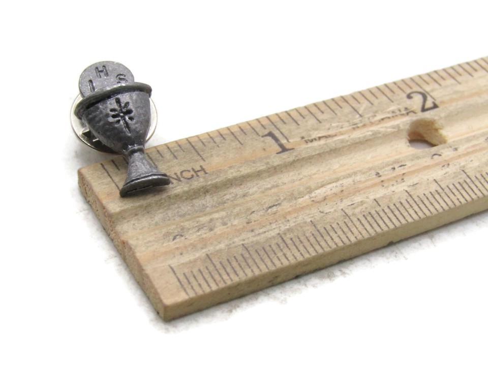 Vintage Christian Catholic Chalice Host Eucharist Pin IHS Lapel Tie ...