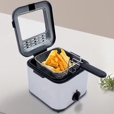 Electric Deep Fryer With Basket Small Fryer Stainless Steel Fish Fryer 1KW 2.5L!