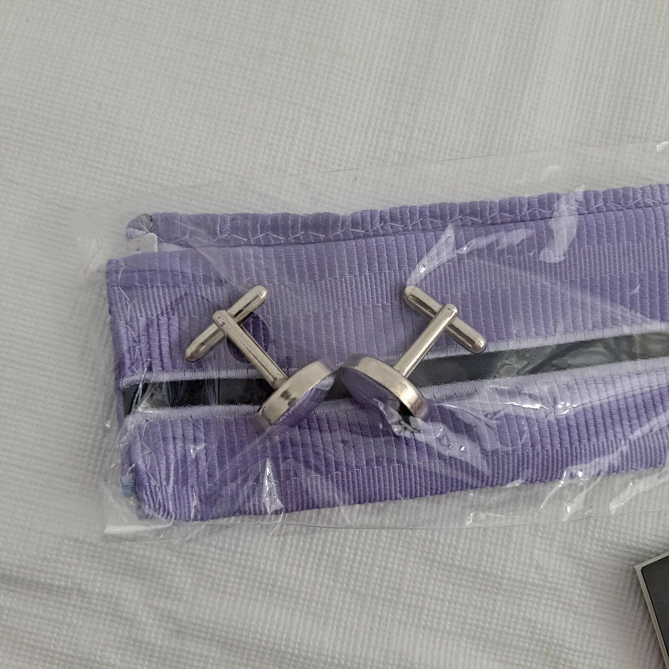 Галстук мужской галстук Y & G фиолетовый синий карман квадратный манжеты ссылка диагональная полоса 3,5 дюйма - Изображение 4 из 4