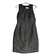 Banana Republic Tweed Pencil Dress Womens 8 Black Gold Wool Blend Sleeveless