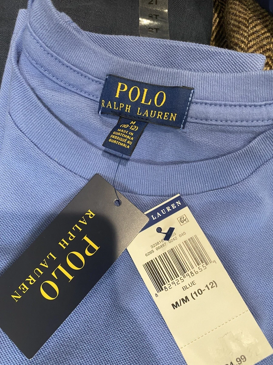 Brand new Polo Ralph Lauren kids blue t shirt medium M 10-12 for