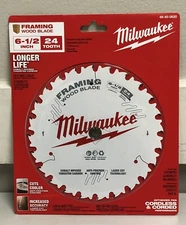 Milwaukee 6-1/2” 24T Framing Circular Saw Blade, 48-40-0620