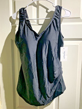 Swimsuits for All Swimsuit Black 16 Plus V Neck