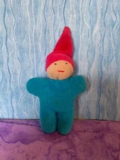 Handmade Wardolf Style Baby Pocket Doll Gnome cloth rag fabric doll blue pink 
