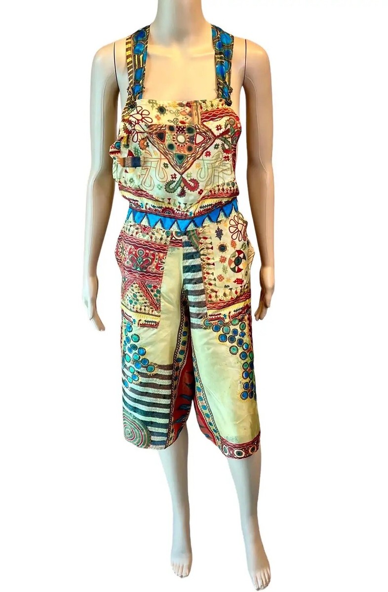 オールインワン・サロペット JEAN PAUL GAULTIER JUMPSUITS Jean Paul Gaultier Soleil Vintage African Beads Print Wrap