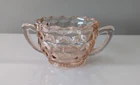 Vintage Jeanette PINK Depression Small Cubist SUGAR BOWL 2.75"H