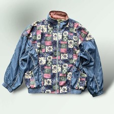Vintage Nylon Shell Windbreaker 90s Boxy Fit Pastel Lightweight Jacket Size L